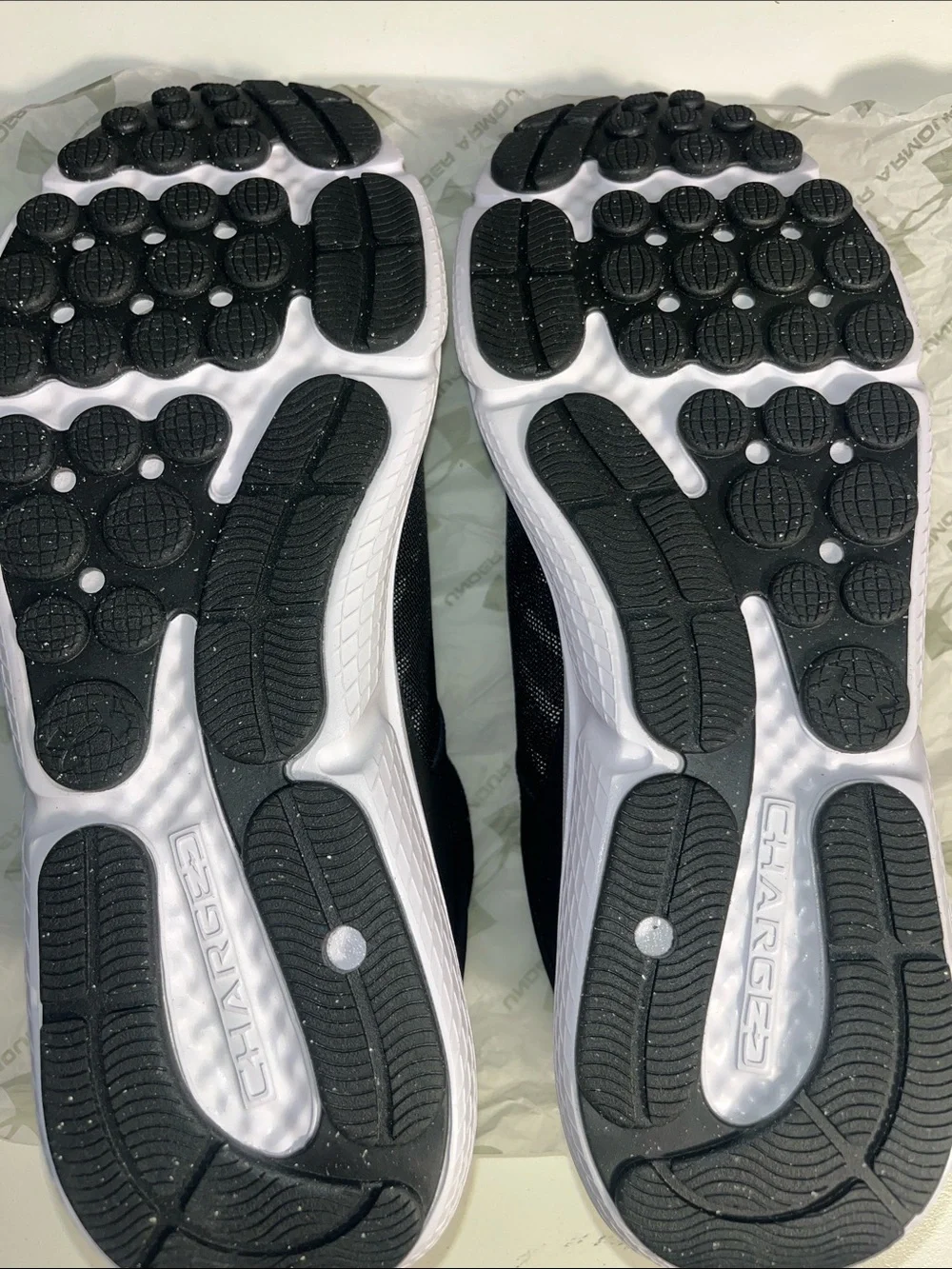 Under Armour Black and White Kids' Performance Sneakers